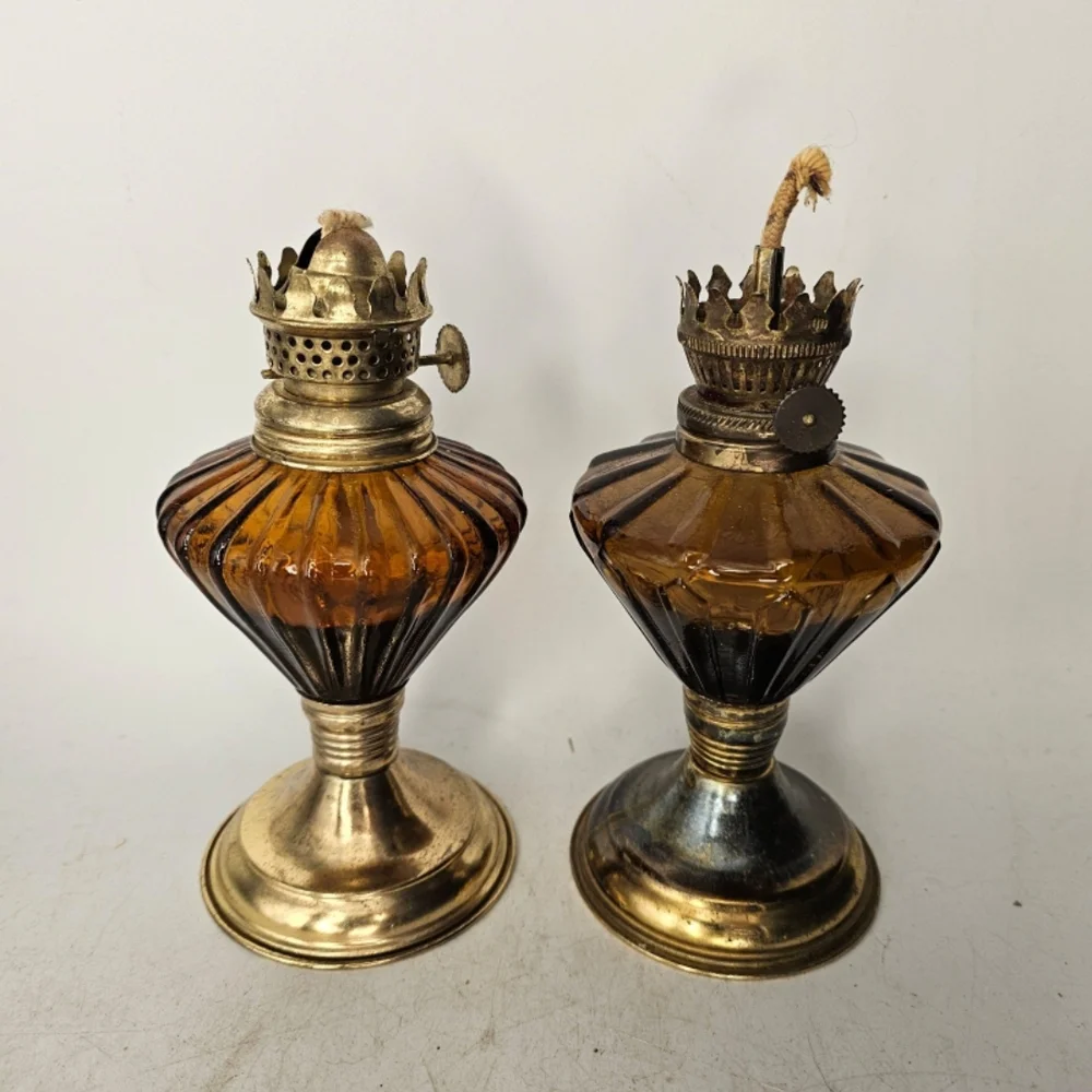 Unique Vintage Brown and Gold Lanterns with Ornate‎ Accents